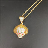 Classic Clown Pendant Necklace CZ Hip Hop Christmas Gift