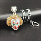 Classic Clown Pendant Necklace CZ Hip Hop Christmas Gift