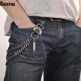 Skull Waist Chain for Men Hip-hop Metal 2 Lines Punk Jean Accessory