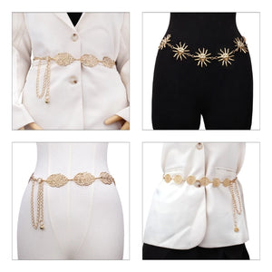 Hot Girl Sexy Golden Leaf Waist Chain for Party/Club Idol Costume Jewelry
