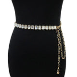 Waist Chain Wear-resistant Waist Belt Sparkling Faux Crystal Women Chain Belt