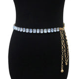Waist Chain Wear-resistant Waist Belt Sparkling Faux Crystal Women Chain Belt