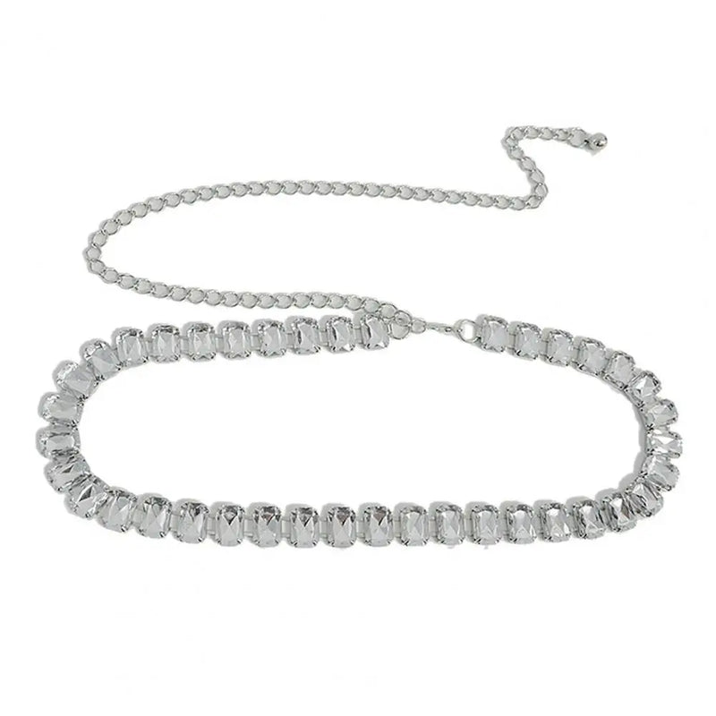 Waist Chain Wear-resistant Waist Belt Sparkling Faux Crystal Women Chain Belt