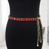 Waist Chain Wear-resistant Waist Belt Sparkling Faux Crystal Women Chain Belt