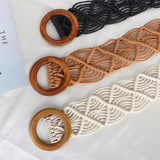 Hand-woven Ethnic Style Braided Belt Wooden Button Women Waist Chain