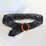 Hand-woven Ethnic Style Braided Belt Wooden Button Women Waist Chain