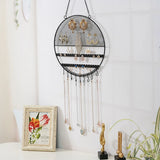 Round Earring Storage Box with Hanging Hooks