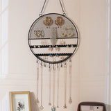 Round Earring Storage Box with Hanging Hooks