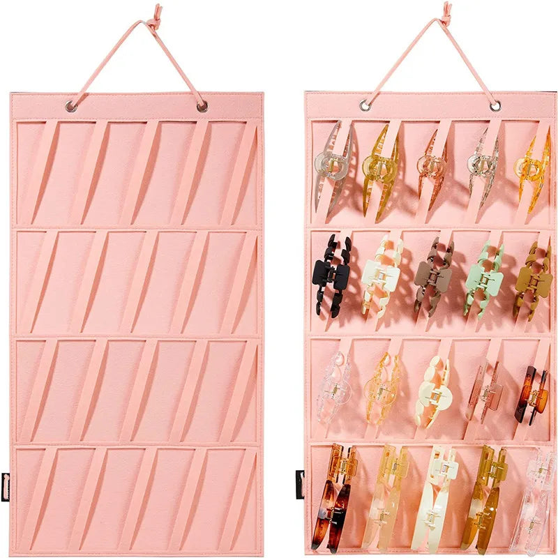 Felt Hair Claw Crabs Storage Bag for Women Large Hairgrip Organizer