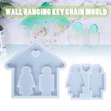 Couple Shape Key Chain Mold Silicone Epoxy Resin Casting Pendant Jewelry DIY