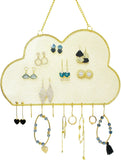 Golden Cloud Wall Jewelry Rack, Earring Holder Organizer Display