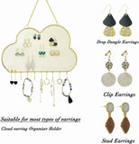 Golden Cloud Wall Jewelry Rack, Earring Holder Organizer Display
