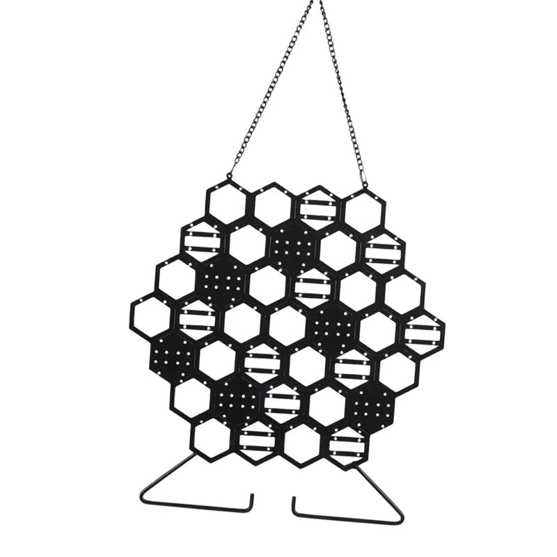 Honeycomb Wall Mount Jewelry Holder Metal Organizer for Necklaces Earrings