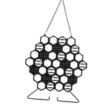 Honeycomb Wall Mount Jewelry Holder Metal Organizer for Necklaces Earrings