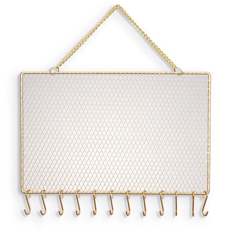 Wall Mounted Jewelry Holder with Hooks