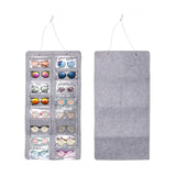 16-Pocket Sunglasses Storage Organizer Grey