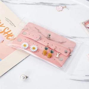 Leather Earring Storage Bag Travel Portable Jewelry Box Case
