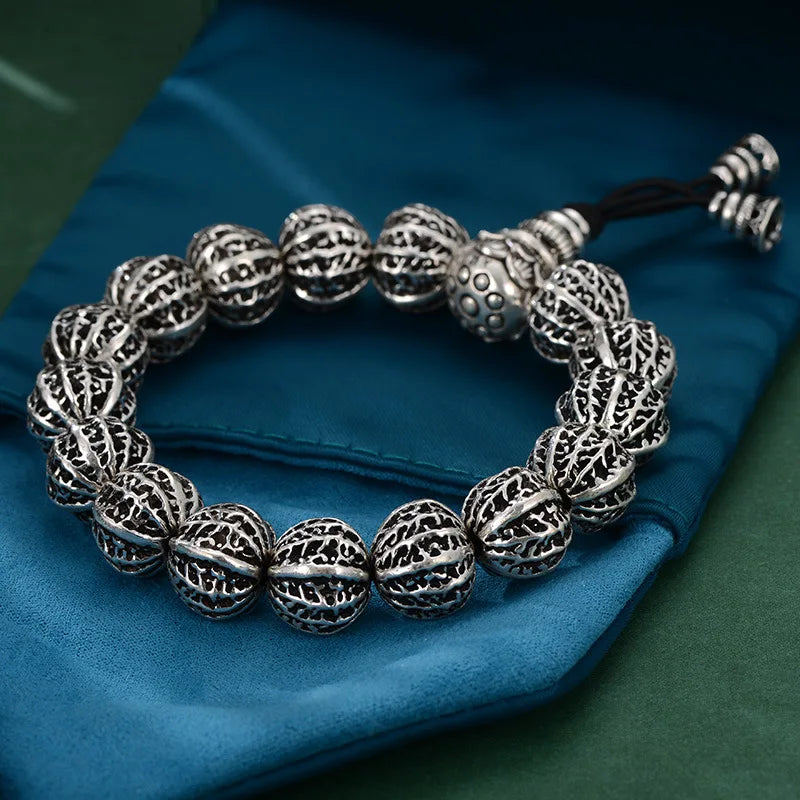 Ethnic Walnut Bracelet with Buddha Bead for Men