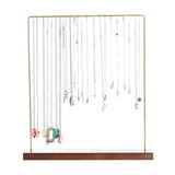 Walnut Jewelry Shelf Organizer with Metal S Hooks