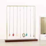 Walnut Jewelry Shelf Organizer with Metal S Hooks