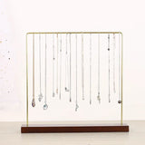 Walnut Jewelry Shelf Organizer with Metal S Hooks