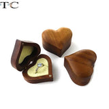 Walnut Heart Ring Box Proposal Ring Storage