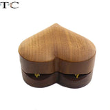 Walnut Heart Ring Box Proposal Ring Storage