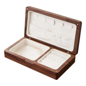 Walnut Jewelry Box Organizer Classic Brown for Bracelets Girls Women