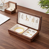 Walnut Jewelry Box Organizer Classic Brown for Bracelets Girls Women