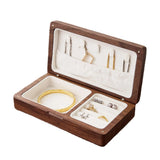 Walnut Jewelry Box Organizer Classic Brown for Bracelets Girls Women
