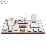 Walnut Jewelry Display Props Counter Rack Necklace Bracelet Earrings