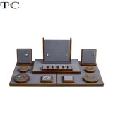 Walnut Jewelry Display Props Counter Rack Necklace Bracelet Earrings