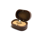 Personalized Walnut Oval Jewelry Box Retro Wooden Storage Box