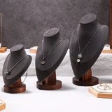 Walnut Portrait Neck Display Stand Necklace Model Storage Rack