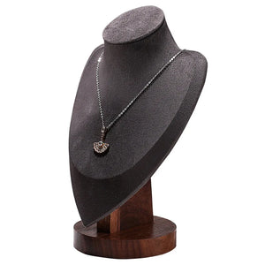 Walnut Portrait Neck Display Stand Necklace Model Storage Rack