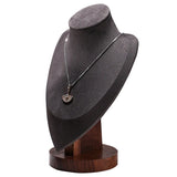 Walnut Portrait Neck Display Stand Necklace Model Storage Rack