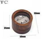 Walnut Round Earrings Pair Ring Jewelry Box