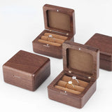 Walnut Wood Box Ring Earring Necklace Pendant Wedding Jewelry Storage Box