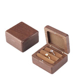 Walnut Wood Box Ring Earring Necklace Pendant Wedding Jewelry Storage Box