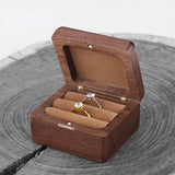 Walnut Wood Box Ring Earring Necklace Pendant Wedding Jewelry Storage Box