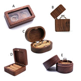 Walnut Wood Jewelry Box Wedding Ring Storage Portable Ring Holder