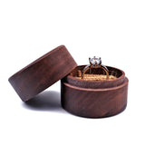 Walnut Wood Jewelry Box Wedding Ring Storage Portable Ring Holder