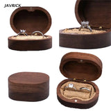 Walnut Wood Jewelry Box Engagement Wedding Ceremony Ring Storage Proposal