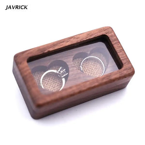 Walnut Wood Jewelry Box Engagement Wedding Ceremony Ring Storage Proposal