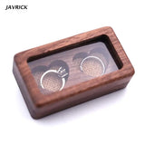 Walnut Wood Jewelry Box Engagement Wedding Ceremony Ring Storage Proposal