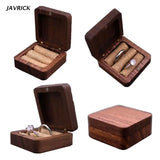 Walnut Wood Jewelry Box Engagement Wedding Ceremony Ring Storage Proposal
