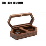 Walnut Wood Jewelry Box Wedding Ring Storage