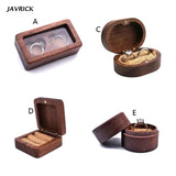 Walnut Wood Jewelry Box Engagement Wedding Ceremony Ring Storage Proposal