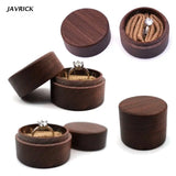 Walnut Wood Jewelry Box Engagement Wedding Ceremony Ring Storage Proposal