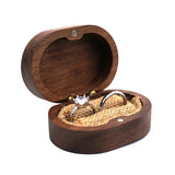 Walnut Wood Jewelry Box Engagement Wedding Ring Storage Rustic Ring Box